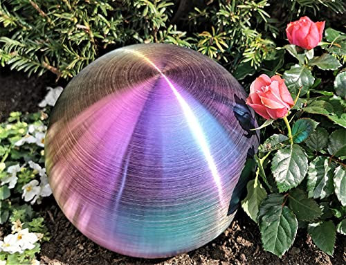 Jürgen Bocker Gartenambiente Dekorationskugel 15 cm Edelstahl Rainbow matt gebürstet Dekokugel Edelstahlkugel Gartenkugel