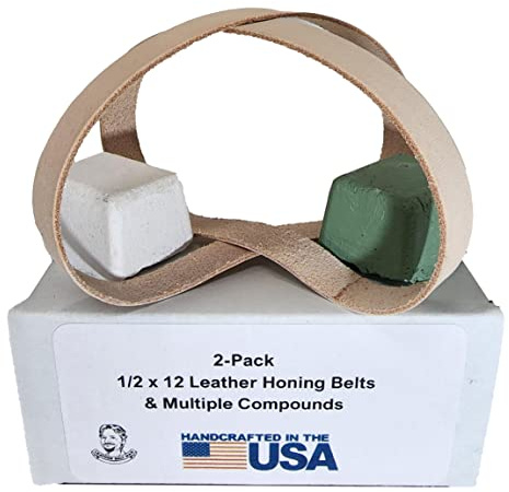 2-pack med 1/2 tum x 12 tum läderslipning och poleringsbälte -strop passar original Work Sharp Machine