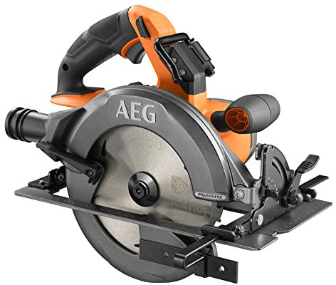 AEG BKS18BL2-0 Sega Circolare Brushless a Batteria 18V, Velocità Fino a 5400 giri/min, Protezione disco in Alluminio, Diametro Disco 190 mm, Massima Profondità di Taglio 68 mm, Batteria Non Inclusa