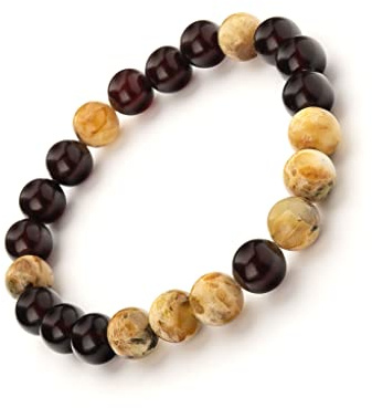 Mariiel Baltic Amber Herren Armband aus baltischem Bernstein, handgefertigt - tolles Geschenk