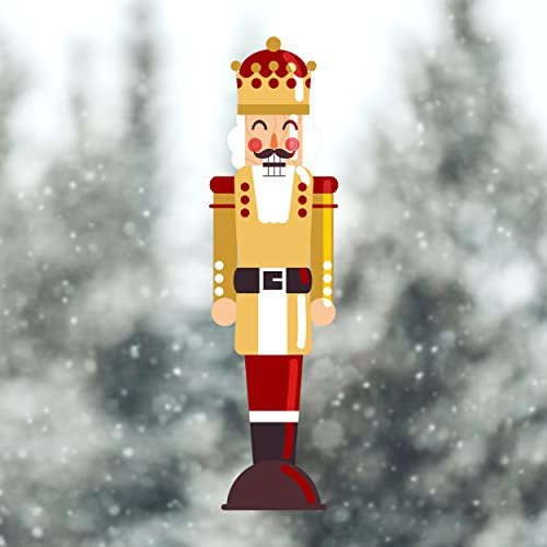 Giant Nutcracker Soldier Extra Large Christmas Window Stickers Reusable - Double Sided Extra Large Christmas Decorations - Soldier 5
