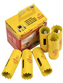 Starrett HSS Bi-Metall-Lochsägen-Paket - 6 Stück FCH2532-6 Schneller Schnitt Extra Kobalt-Lochsäge - für rostfreies Blech Holz Kunststoff Verschiedene Materialien - 20mm