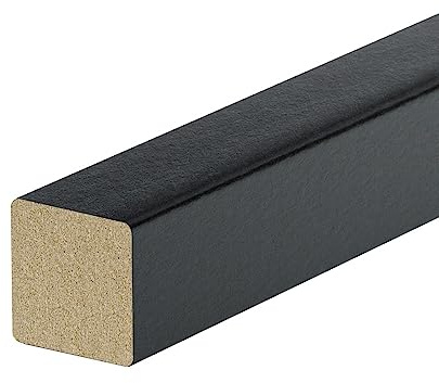 Quadratleiste Vierkantleiste Bastelleiste Abdeckleiste MDF SCHWARZ Folie 20mm