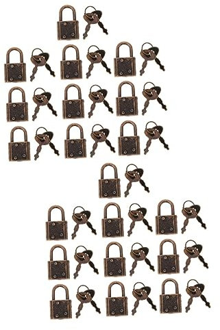 Uonlytech 2sets Legierung Mini Vorhängeschloss Koffer Schloss Gepäck Hängen Keyed Rostfrei 10 Stücke * 2