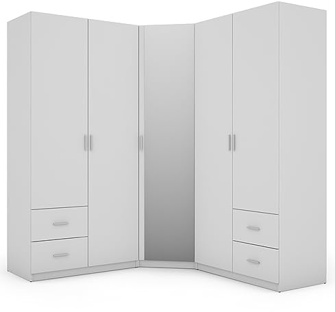 e-Meblast Eckschrank 214x54cm Schubladen Einlegeböden Schlafzimmer