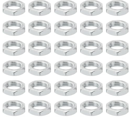 PATIKIL M12x1.25 Stahl Sechskantmuttern 30 Pack Metrische Gewinde Verzinkt Beschläge Muttern Schraube Bolzen Befestigungsteile für Lampen Maschinen Reparatur 5mm Höhe