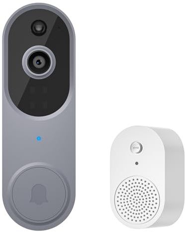 guggre Wireless Alarm, 1080p Surveillance Recording for Security with AI Human Detection, 2-Way Audio, Night Vision, AES-128 Cloud Storage, Real-Time Alerts, Compatible with Smartphone (Silver)