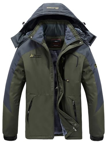 WILLONG Men's Waterproof Fleece Ski Jacket Windproof Outdoor Warm Winter Coats