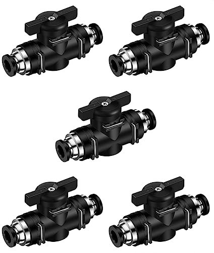 Lahdrhab Pneumatischer Kugelhahn, Push-to-Connect-Armaturen, Kugelhahn, Luftstromregelventil, Luftarmaturen, gerade, Schnellanschluss, 10 mm