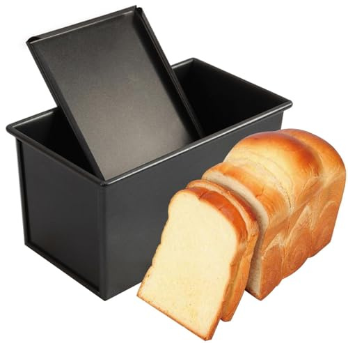 Molde para pan con tapa, molde antiadherente de aluminio para tostadas, molde para tostadas, molde para pan para hornear pan, molde para pan tostado para sándwich, pastel y pan para hornear