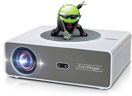 [Enfoque Auto] Q11W Proyector con WiFi y Bluetooth, Proyector HD 900ANSI 1080P con Android 12.0 OS, Corrección Trapezoidal Automática, Proyectores de Cine doméstico 4K para HDMI/USB/TV Stick