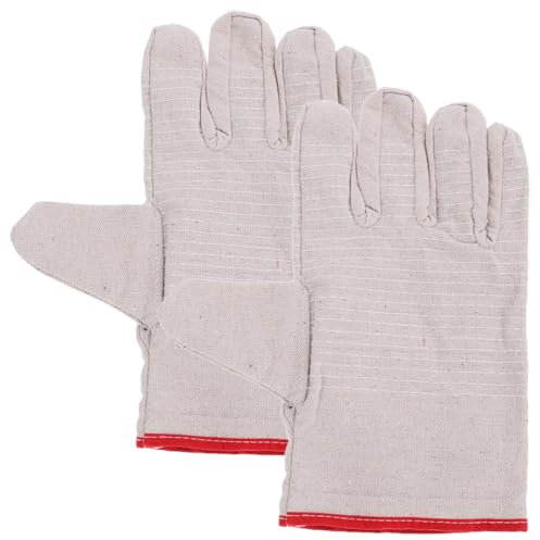 FUNOMOCYA Double Layer Cotton Yarn Welder Gloves Non-slip Thickened Work Gloves for Industrial Mechanical Welding for Outdoor Use