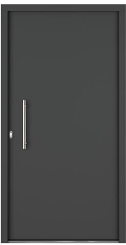 HORI Haustür Eingangstür Aluminium Kunststoff Komplettset | Haus Eingangstür mit 5-fach Verriegelung | Wärmeschutzglas I Farbe: Anthrazit (innen Weiß) I DIN Links I Modell: Slim I 210 x 100 cm