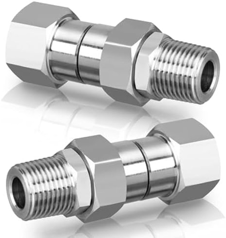 Sknrlko 2 Pezzi 3/8 Pollici NPT Raccordo Girevole per Idropulitrice, Adattatore Girevole Anti-Torsione da 3/8 Pollici A Femmina, Connettore Girevole A 360°