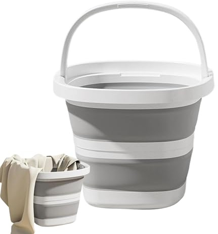 Cubo Plegable - Contenedor Amplio para Agua Y Ropa | Cubo de 10 litros con Manija para Camping Pesca Lavandería