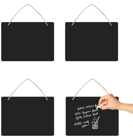 4 x skiffer krittavla för upphängning, 23 x 17 cm krittavla för upphängning, skyltar dubbelsidig tavla med jutesnöre, väggtavla dekoration för hus, buffé, bröllop
