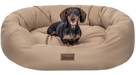 Bjird Oval Hundebett Grosse Hunde Wasserdicht - Hundedecke Sofa, Hundebett Mittelgroße Hunde - Waschbares Hundesofa - Oeko-Tex Hundekissen Dog Bed 94x75 cm Beige XL