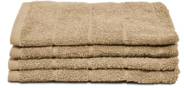 Sedalinne - Pack de 4 Paños de Cocina 45x45 cm, 100% Algodón 450 g/m² con Colgador - Beige