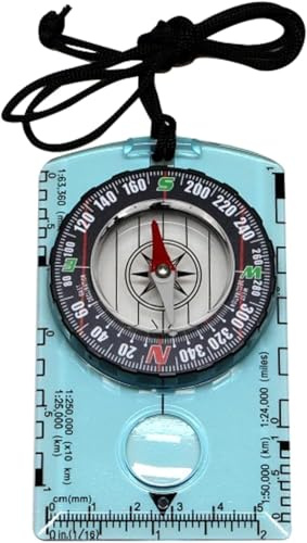 Outdoor Navigation Compass with Glow-in-the-Dark Dial & Built-In Ruler for Hiking, Camping, and Survival