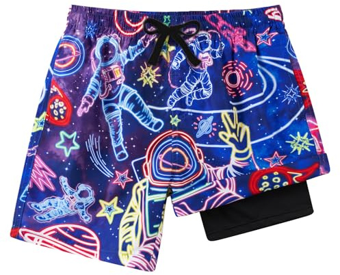 ALISISTER Boys Swim Trunks Quick Dry Compression Liner Swim Shorts Summer Beachwear for Kids 6-16 Years