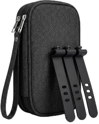 ARYIMYDP Organizador de cables de viaje impermeable, electrónico de dos capas con mango, estuche portátil para cargadores, memorias, tarjetas SD y adaptadores (Negro)