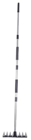 BTOSEP högpresterande ogräsräke av järn, effektivt verktyg för att ta bort ogräs, lossa jorden, komforthandtag, 83,8–157,7 cm (8 spetsar)