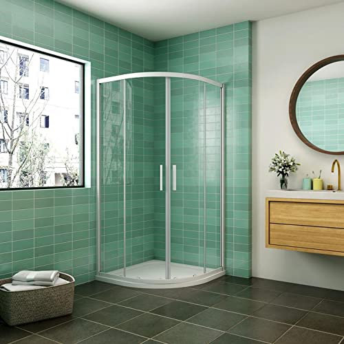 Mampara Semicircular Cabina de Ducha Puerta Corredera Gris Mate Vidrio Templado 5 mm Curva Italiana 76x76x185cm