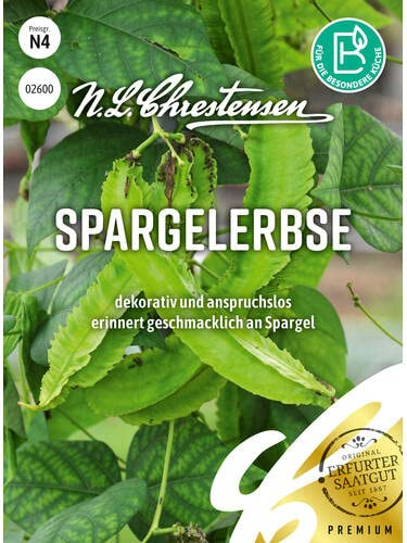 Chrestensen Spargelerbse Samen | Samenfestes Saatgut, Dekorativ Rote Blüten, Spargelgeschmack, Bodendeckend
