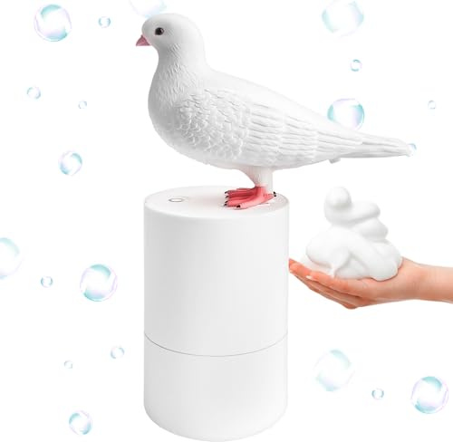 Pipihome Dispensador Jabon Automatico Pigeon, 300ml Dispensador de Jabon para Baño Cocina, Inducción Sensor Pigeon Soap Dispenser Recargable para Fregaderos de Cocina Y BañOs
