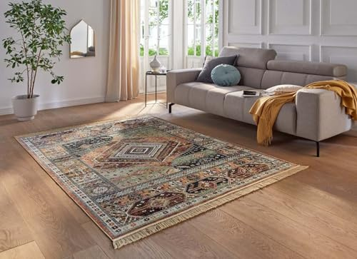 Taracarpet Kurzflor Designer Teppich modern Orientteppich für Wohnzimmer Schlafzimmer und Esszimmer heriz rot 160x230 cm