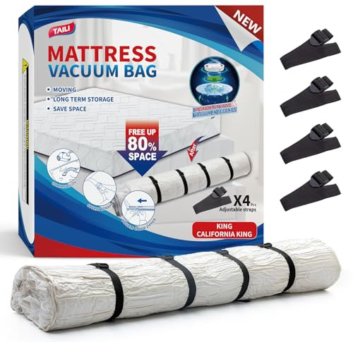 TAILI Vakuumbeutel für Matratzen, Super King Size, 250 x 239 CM | Wiederverwendbarer Aufbewahrungsbeutel für Umzug und Lagerung, Extra Groß für Bettdecke