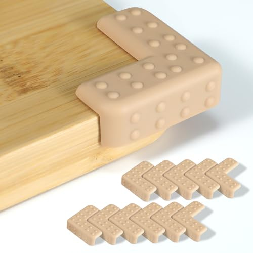 Piklohas Non-Slip Bumpers for Chopping Board, 12 Pcs Silicone Feet for Cutting Boards, Safe Kitchen Tool, Anti-Scratch, Corner Protectors Baby Proof, Furniture Corner Guard & Edge Safety, Warm Gifts