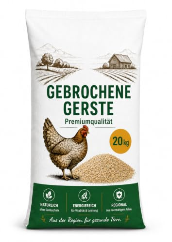Gebrochene Gerste 20 kg – Hochwertiges Einzelfuttermittel für Geflügel, Schafe & Ziegen, aus eigener Regionalen Produktion