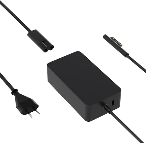 SLRIOYS 65W Chargeur Compatible avec Microsoft Surface Pro 3 4 5 6 7 7+ 8 9 10 X Surface Laptop 7/6/5/4/3/2/1 Surface Book 3/2/1 Surface Go 4 3 2 1 Tablet Windows Adaptateur avec USB 5V