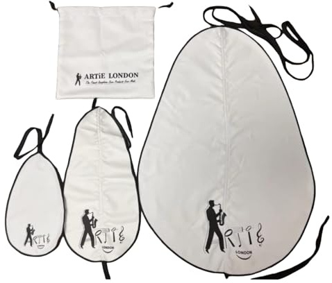 Saxophone Cleaning Kit - 3 Piece Deluxe Saxophone Microfibre Pull-Through Set Supplied with Draw-String Storage Pouch & Polishing Cloth - For Alto & Tenor Saxophones