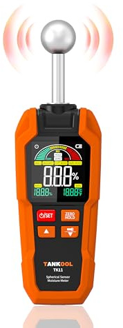 TANKOOL Testeur Humidité Humidimetre Mural,Équipé d'un Capteur Sphérique,Adapté au Bois, Aux Murs,Aux Plafonds,Aux Sols et Aux Matériaux de Construction