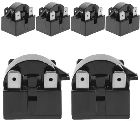 DECOMELODY Relé de Arranque Ptc para Refrigerador de 6 Piezas Relé Electrónico de Arranque de Compresor 22 Ohmios 4 Patas Accesorio para Reparación de Frigoríficos y Congeladores