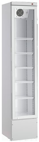 METRO Professional Frigorífico para Bebidas GSC2133-NC, 166L, 5 estantes ajustables, Puerta de Vidrio con Cerradura, Luces LED, blanco