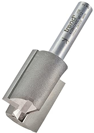 Trend Professional Straight Two Flute Router Cutter, 1/4 Inch Shank, 18mm Cut Diameter & 25mm Cut Length, Tungsten Carbide Tipped, 4/29X1/4TC | Tungsten Carbide Tipped Straight Two Flute Cutter For Clean Routing In Wood, 25mm Cut Length, 4/29X1/4TC