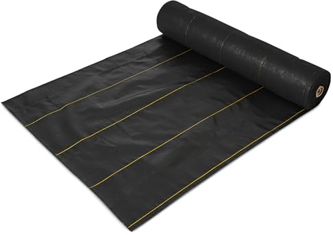 Dewitt Pro-5 Weed Barrier Fabric 5 oz, 4 x 250 Feet – Heavy-Duty Woven Landscape Ground Cover Mat for Raised Garden Bed, Greenhouse Gardening, Outdoor Landscaping, and Commercial Planting
