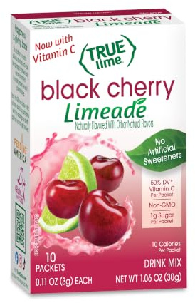 True Lime Limeade Stick pack, Black Cherry, 10 Count (1.06oz) by True Lemon