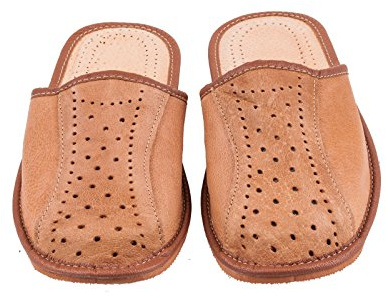 Men`s handmade Leather Slippers 100% Natural Leather Size UK 6,7,8,9,10,11,12 (UK 8 / EU 42)