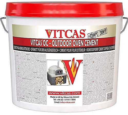 VITCAS 5kg Outdoor Oven Cement - for setting Fire bricks -Wood Fired Pizza Oven - BBQ - Firepit