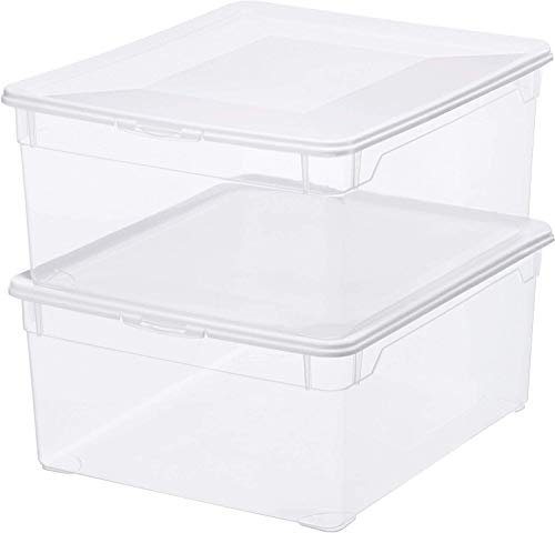 Rotho Clearbox 2er-Set Aufbewahrungsbox 18l mit Deckel, Kunststoff