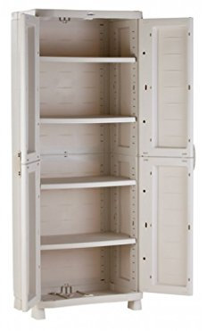 Armario alto 4 baldas resina beige 70x44x176 tryun