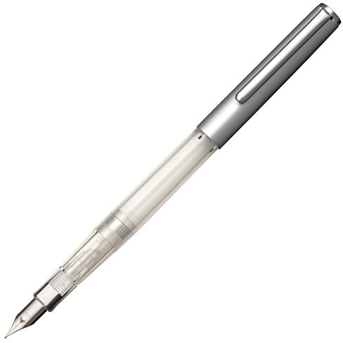 Sailor HighAce Neo Clear Beginners Fountain Pen, Steel Nib, Fine, Silver Body (11-0119-219)