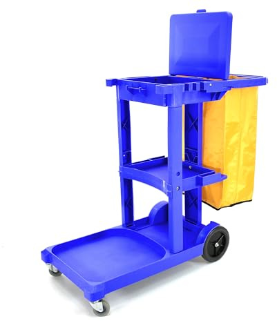 Commercial Housekeeping Janitorial cart with Vinyl Bag AF08170 Blue