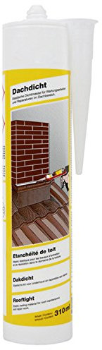 Dachdicht - 310ml - Transparent - haftet hervorragend auf verschiedenen Untergründen wie z. B. Holz, Glas, Beton, Kunststoffen und Metall wie z. B. Titan-Zink-Konstruktionen, Regenrinnen und Kamineinfassungen auch für nasse und leicht ölige Untergründe geeignet.