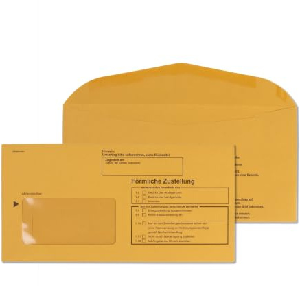 MASHPAPER Innere Postzustellungshüllen 115 x 226 mm - Förmliche Zustellung