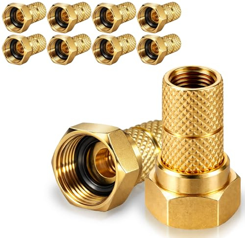 Premium X 10x F-Stecker 4mm Set Für Koaxialkabel F-Aufdrehstecker Antennenstecker Sat Empfang